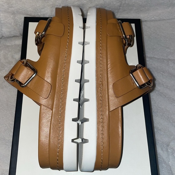 NWT J/SLIDES BAHA Tan Leather Sandal - Picture 11 of 14